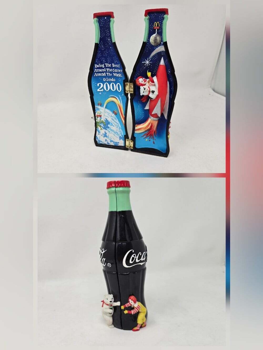 Coca Cola Bottle Rare 2000 Mcdonalds Orlando Convetion Bottle Polar Bear Resin